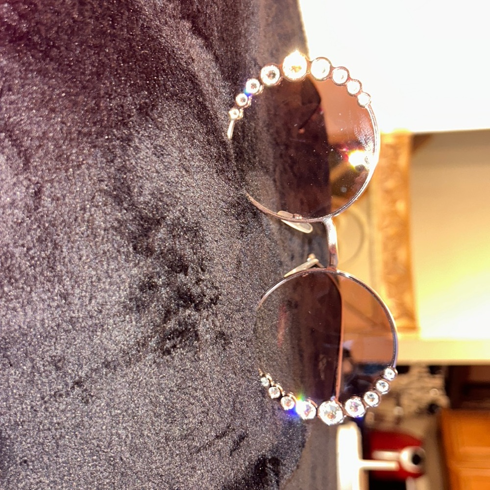 Fendi oversized round graduating Swarovski crystal sunglasses.